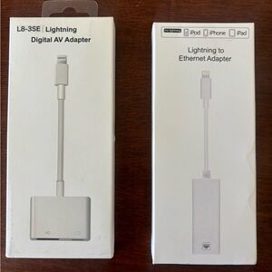 Lightning Digital AV Adapter - White & Lightening to Ethernet Adapter new in box